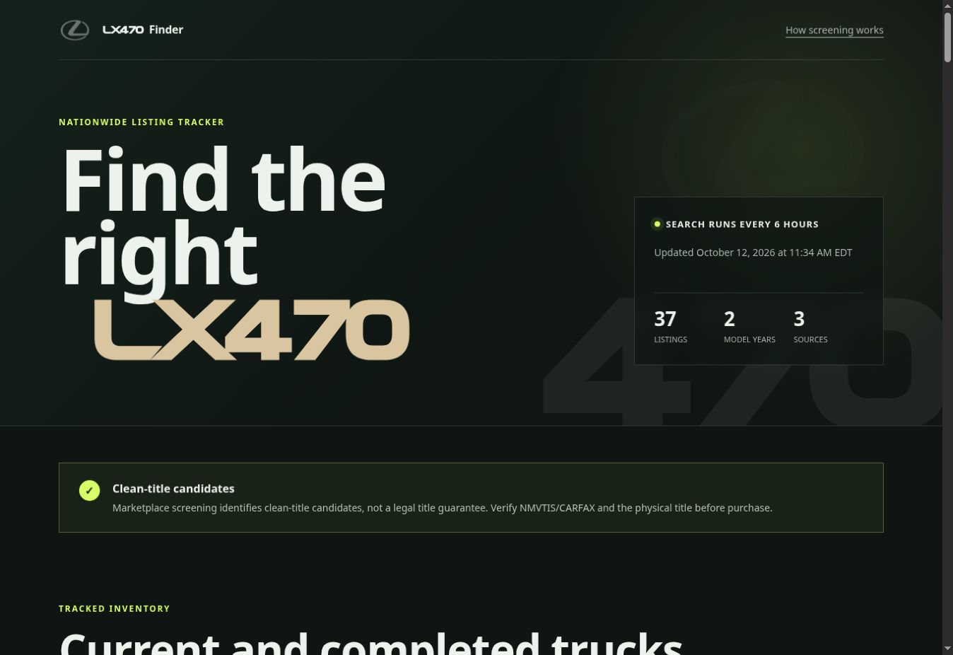 LX Finder application screenshot